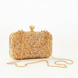 Rose Gold Stone Embellished Clutch Bag