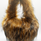 Brown Fur Heart Bag