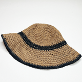 Straw Summer Bucket Hat With Foldable Brim