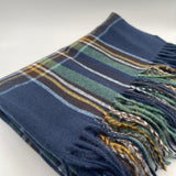 Tartan Woven with Tassels Blue Multi