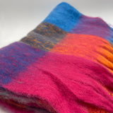 Soft Chunky Checked Scarf with Tassels in Bright Multi
