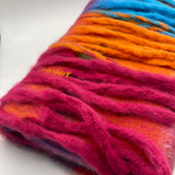 Soft Chunky Checked Scarf with Tassels in Bright Multi