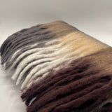 Soft Chunky Checked Scarf with Tassels - Muted Browns