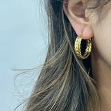 Braided Hoop Earrings In Gold