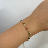 Multicolour Oval Chain Bracelet