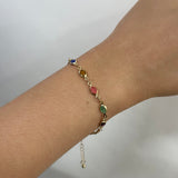 Multicolour Oval Chain Bracelet