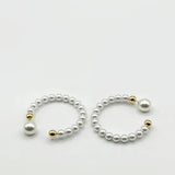 Faux Pearl Hoop Earrings