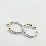 Faux Pearl Hoop Earrings
