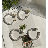 Faux Pearl Hoop Earrings