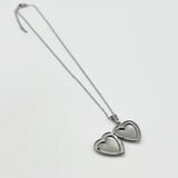 Large Heart Pendant Locket Necklace in Silver