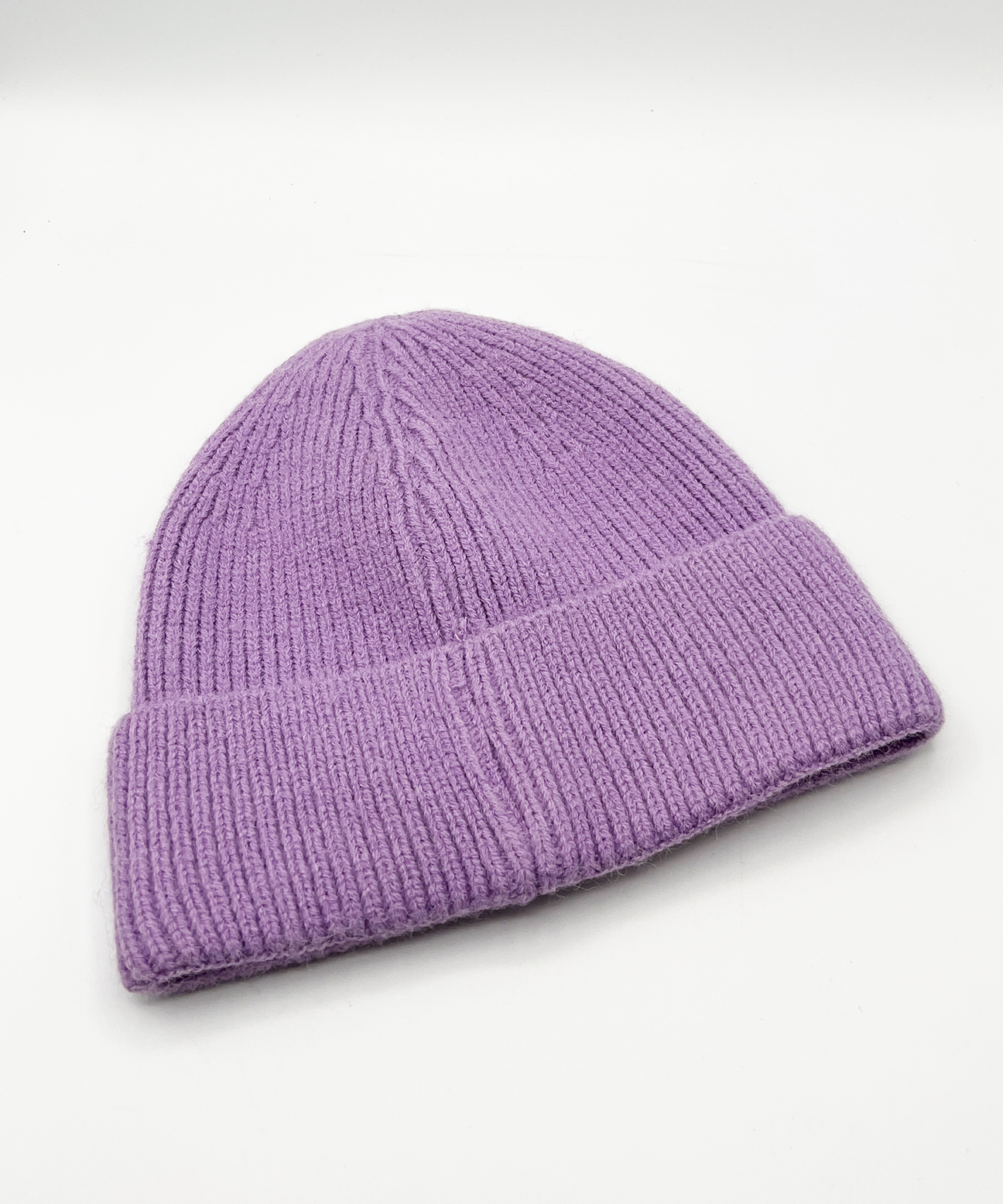 Ribbed Beanie Hat In Purple