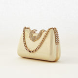 White Shimmer Grab Bag with Double Chain Strap