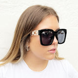 Oversized Sunglasses with Gold chain detail