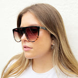 Ombre Lense Oversized Animal Print Sunglasses