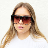 Ombre Lense Oversized Animal Print Sunglasses