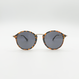 Oversized Round Sunglasses with Tortoiseshell Rim