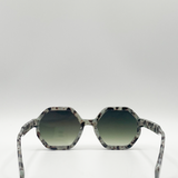 Pale grey tortoiseshell oversized hexagon Sunglasses