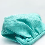 Bianca Aqua Woven Clutch Bag