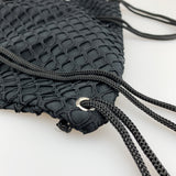Bryan Black Drawstring Weaved Detail Bag