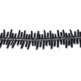 Black Corded Zig Zag Ladder Effect Choker - svnx