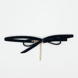 Faux Suede Choker With Bow Detail - svnx
