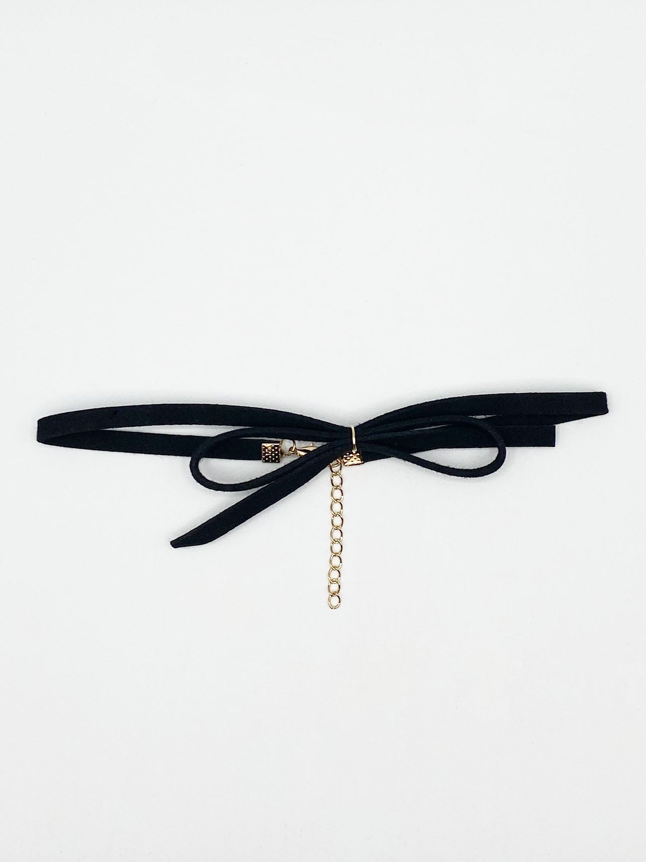 Faux Suede Choker With Bow Detail - svnx