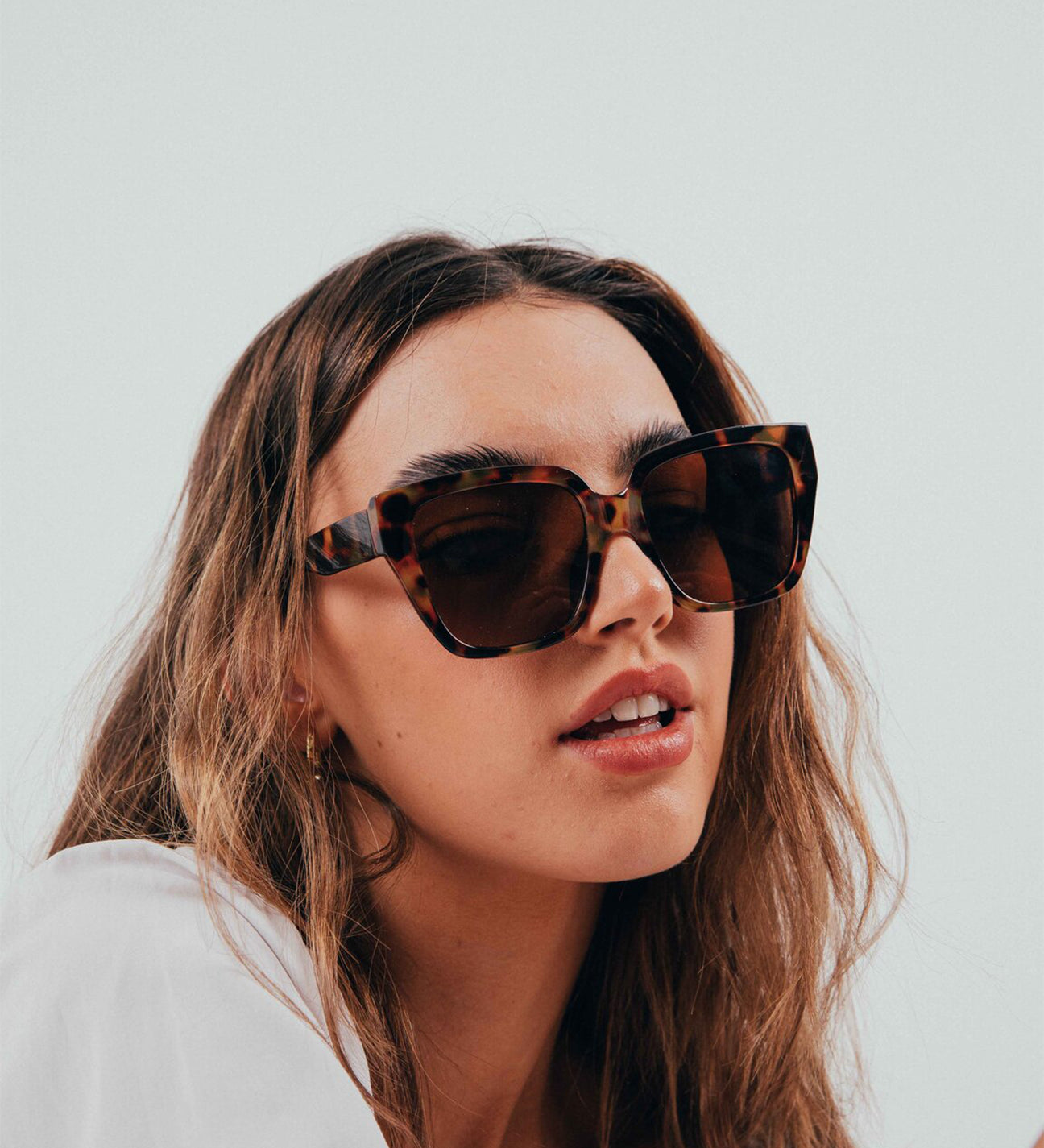 Plastic Frame Oversized Cat Eye Sunglasses