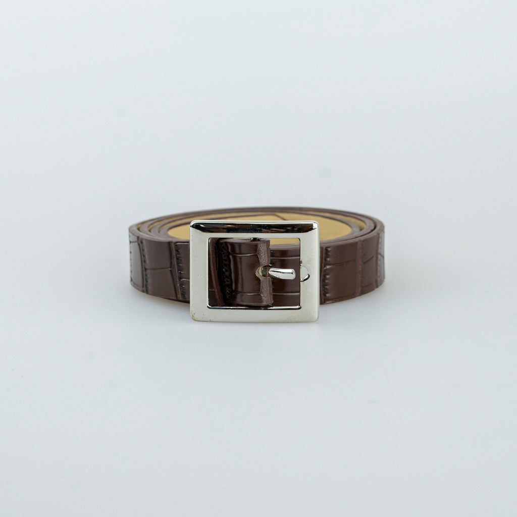 BROWN BELT WITH SILVER DETAILING - svnx