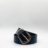 PU Leather Belt With Gold Metal Buckle