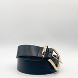 PU Leather Belt With Gold Metal Buckle