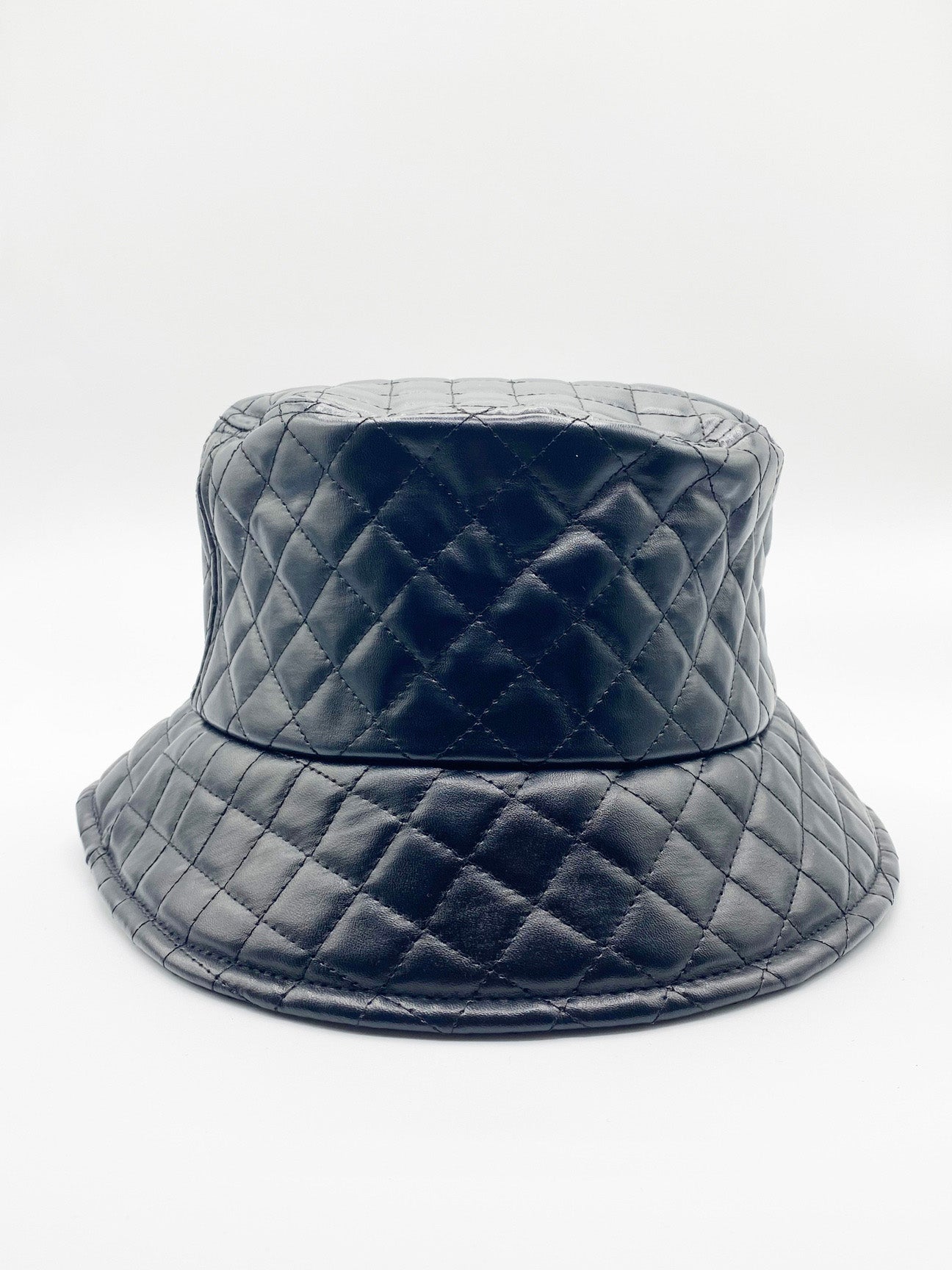 Quilted PU Leather Bucket Hat - svnx