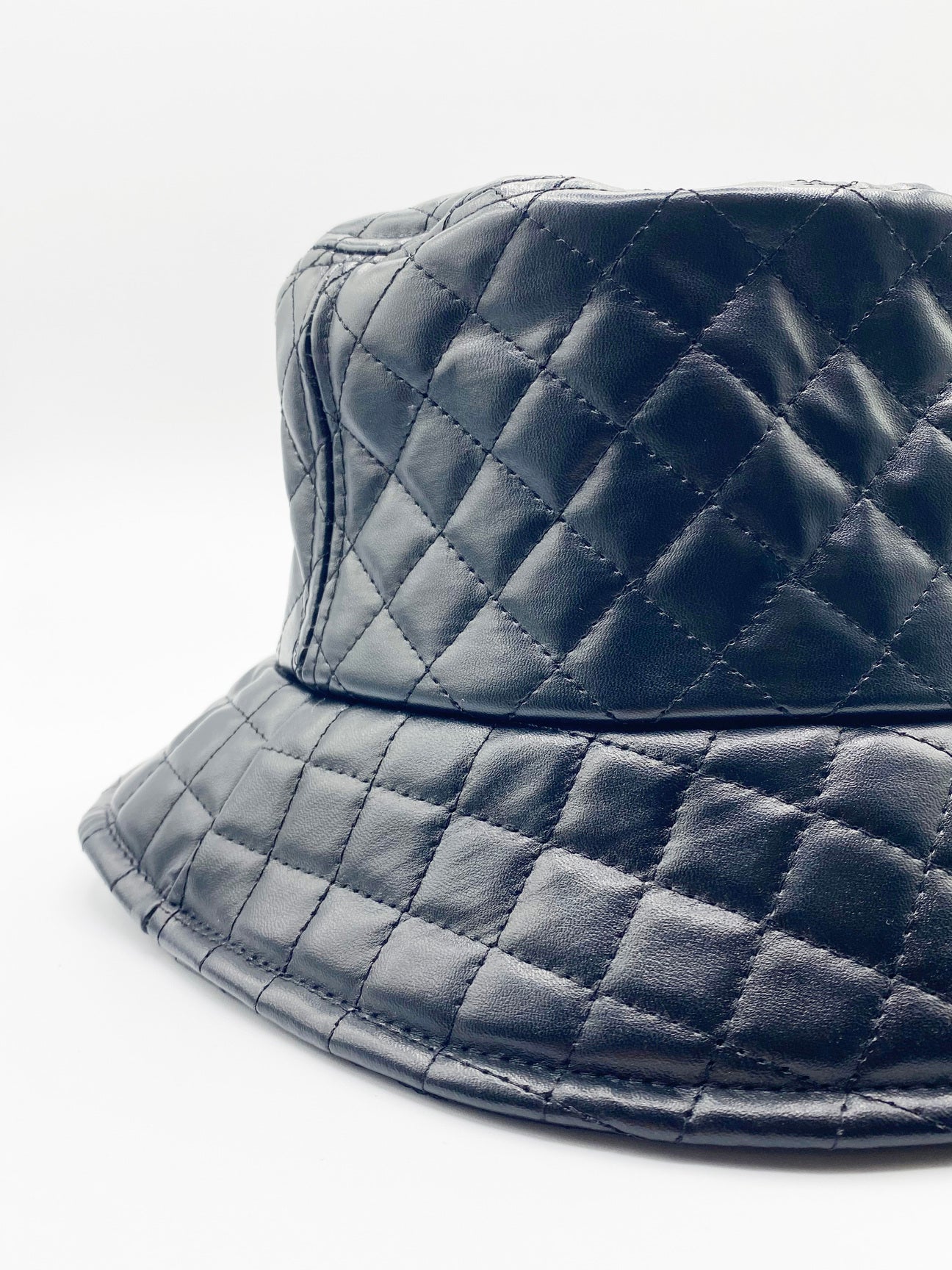 Quilted PU Leather Bucket Hat - svnx