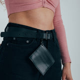 PU Leather Belt with Dettachable Card Holder - svnx