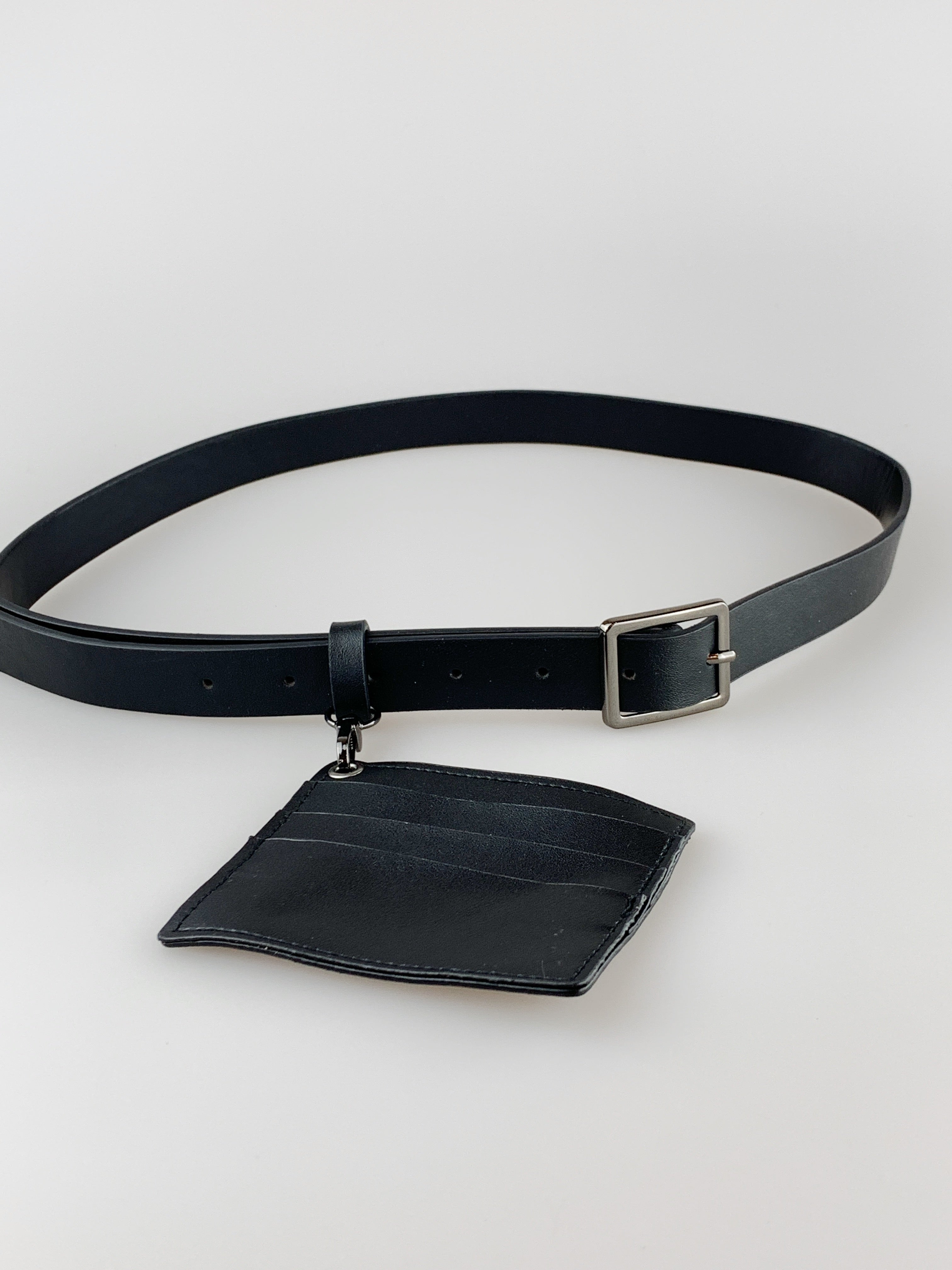 PU Leather Belt with Dettachable Card Holder - svnx