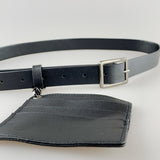PU Leather Belt with Dettachable Card Holder - svnx