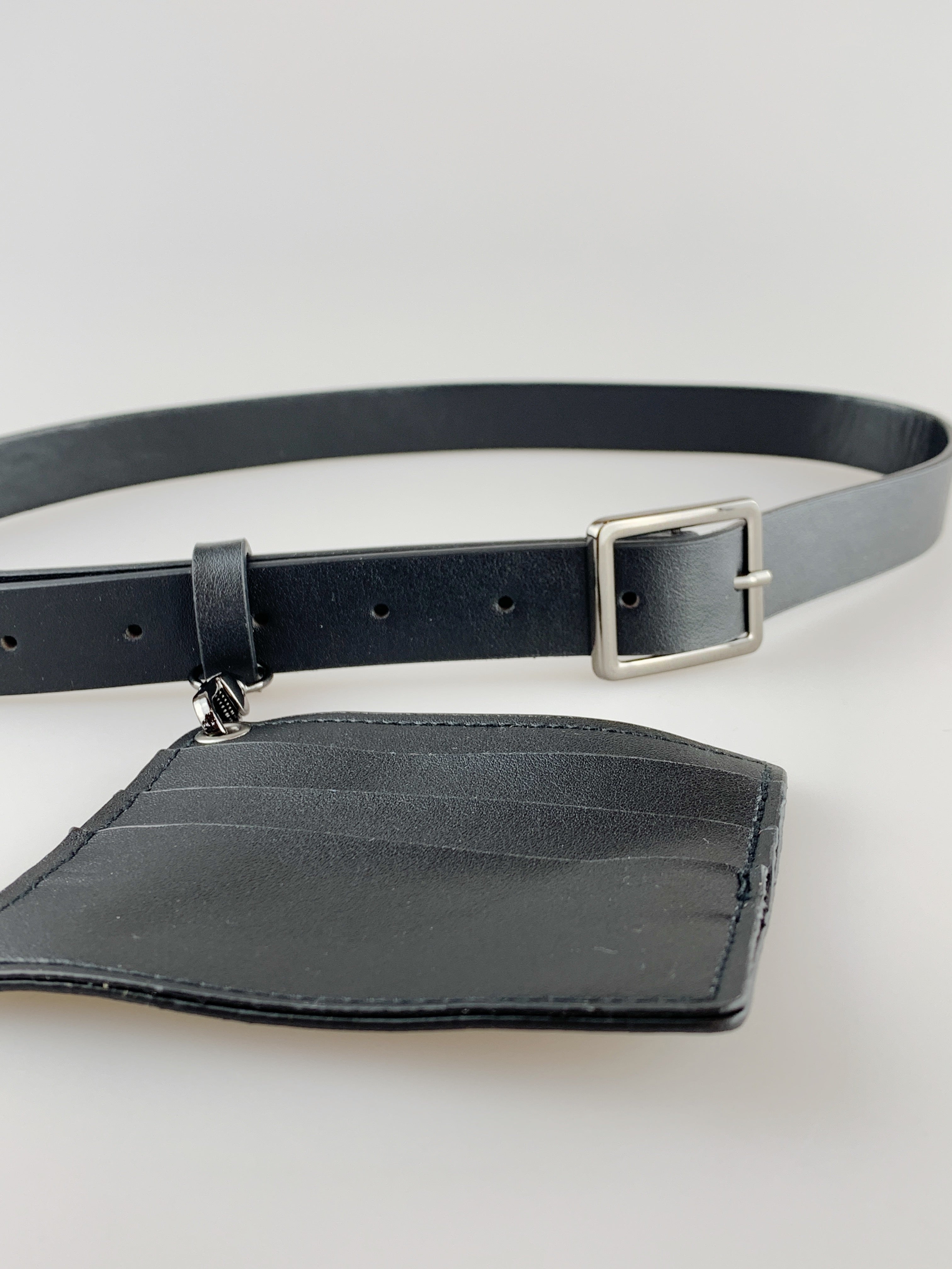 PU Leather Belt with Dettachable Card Holder - svnx
