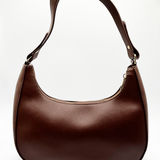 SVNX PU Leather Rounded Shoulder bag in dark oak