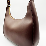 SVNX PU Leather Rounded Shoulder bag in dark oak