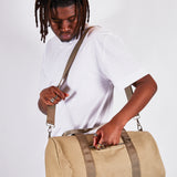 SVNX Cotton canvas weekend bag bag with front pocket in bay leaf