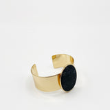 Cuff Bracelet With Stone In Gold