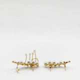 Cuff Earrings With Faux Pearl Detail In Gold