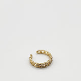 Chain Ring In Gold With Silver Gemstones