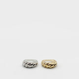 2 Pack Ridged Rings In Gold & Silver
