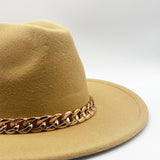 Trilby Hat with Gold Chain Band