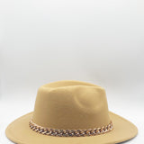 Trilby Hat with Gold Chain Band