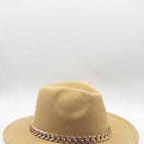 Trilby Hat with Gold Chain Band