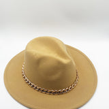 Trilby Hat with Gold Chain Band