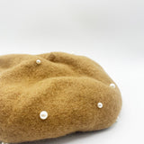 Faux Pearl Felt Beret - svnx
