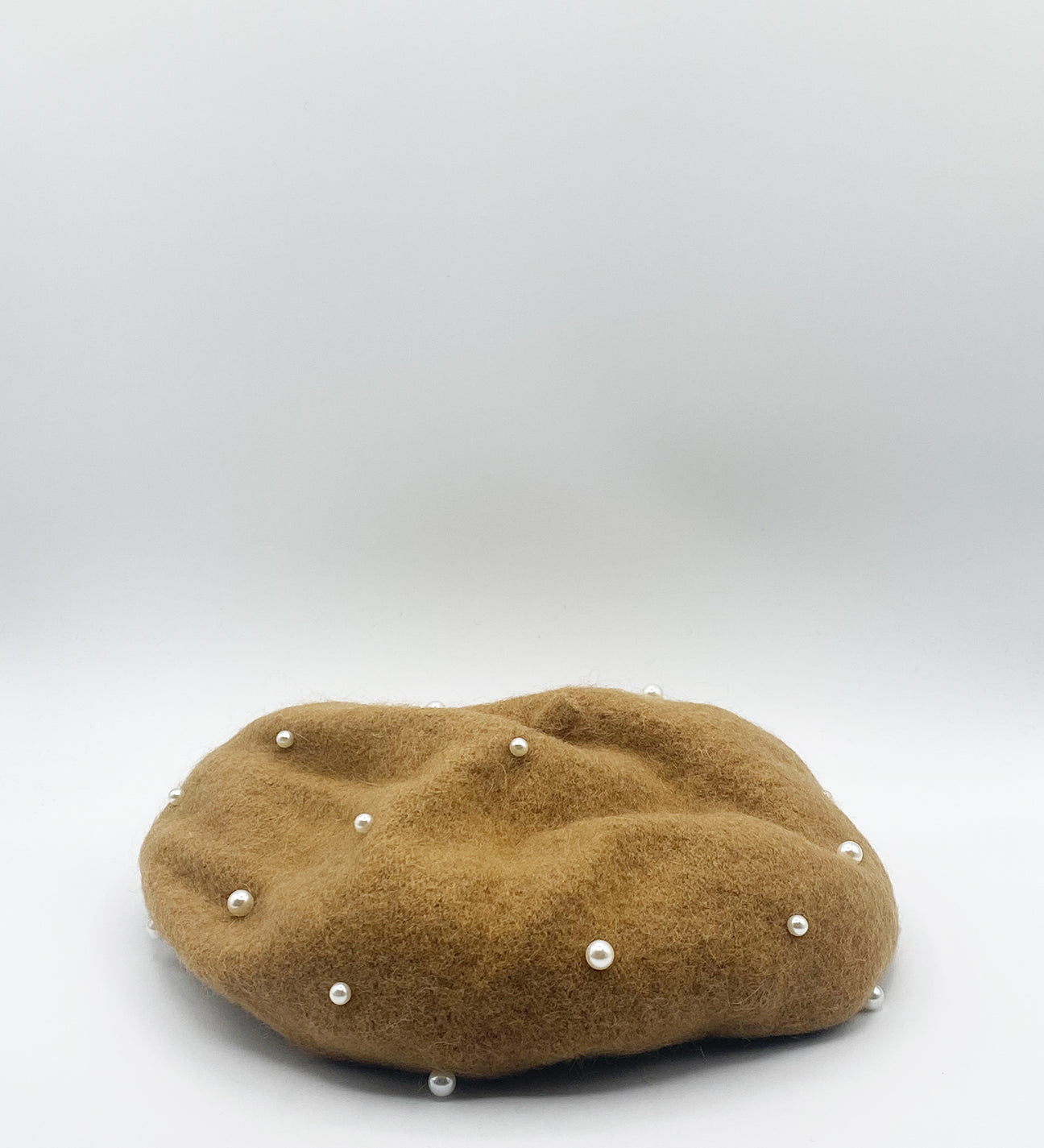 Faux Pearl Felt Beret - svnx