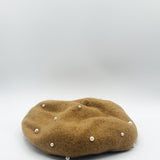 Faux Pearl Felt Beret - svnx